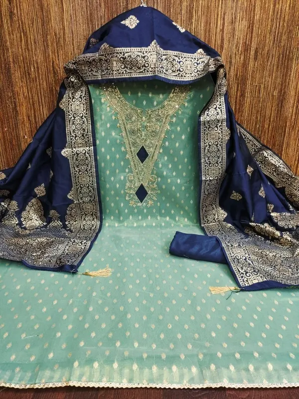 Blue_Silk_Embroidered_Unstitched_Suit_Material_For_Women