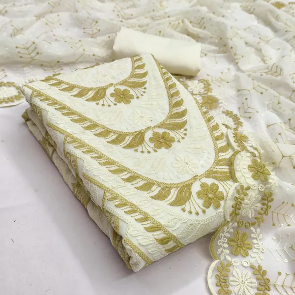 White_Chanderi_Floral_Embroidered_Unstitched_Suit_Material_For_Women