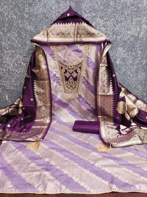 Pure_Silk_Festive_Solid_Purple_Kurta_Churidar_Material