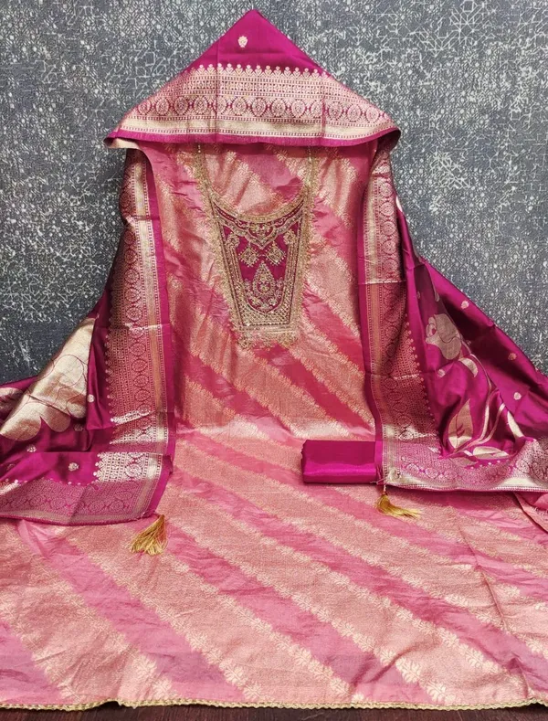 Pink_Pure_Silk_Solid_Unstitched_Kurta_And_Churidar_Material_For_Women