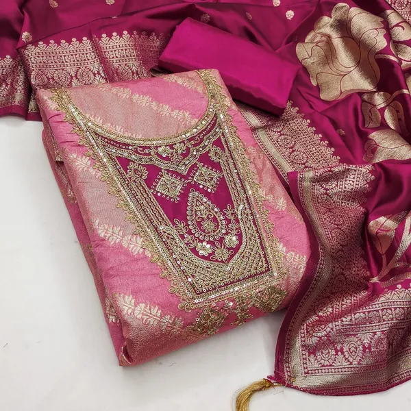 Pink_Pure_Silk_Solid_Unstitched_Kurta_And_Churidar_Material_For_Women