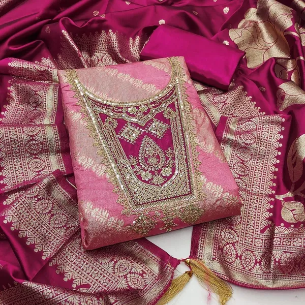 Pink_Pure_Silk_Solid_Unstitched_Kurta_And_Churidar_Material_For_Women
