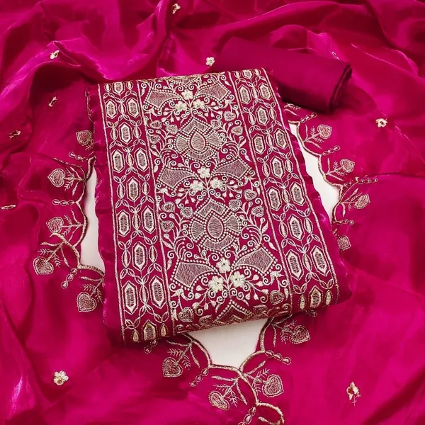 Red_Silk_Blend_Printed_Unstitched_Suit_Material_For_Women