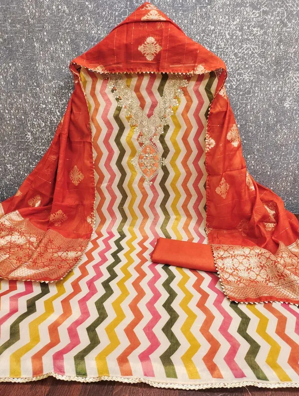 Multicolour_Silk_Printed_Unstitched_Salwar_Suit_Material_For_Women