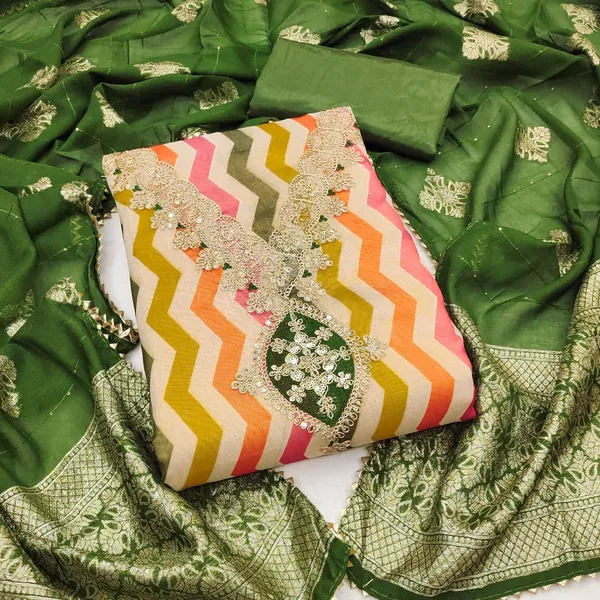 Silk_Ethnic_Printed_Green_Salwar_Suit_Material