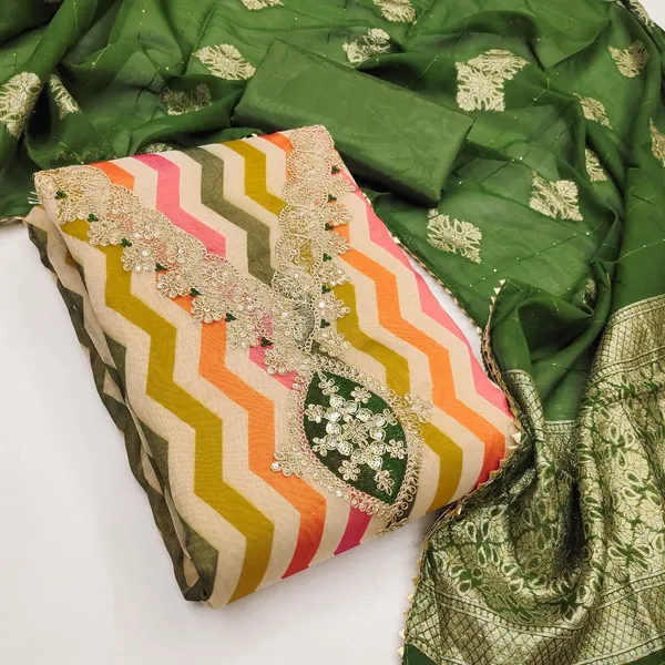 Silk_Ethnic_Printed_Green_Salwar_Suit_Material
