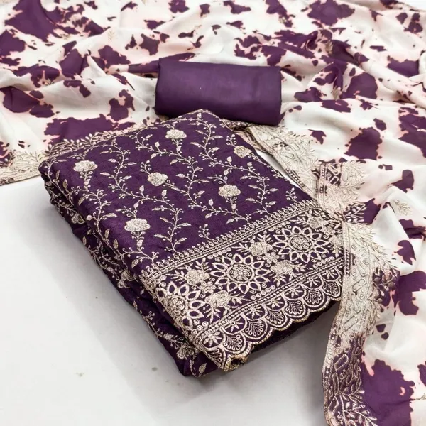 Purple_Silk_Chikankari_Embroidered_Unstitched_Salwar_Suit_Material_For_Women