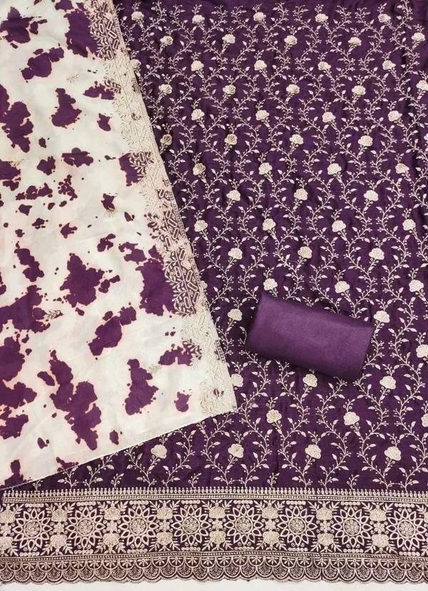 Purple_Silk_Chikankari_Embroidered_Unstitched_Salwar_Suit_Material_For_Women