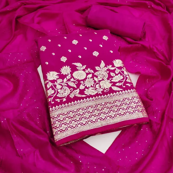 Pink_Silk_Printed_Unstitched_Suit_Material_For_Women