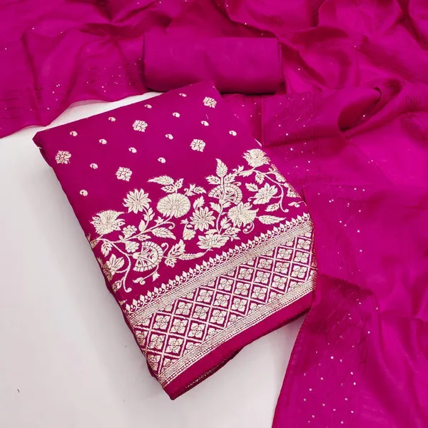Pink_Silk_Printed_Unstitched_Suit_Material_For_Women