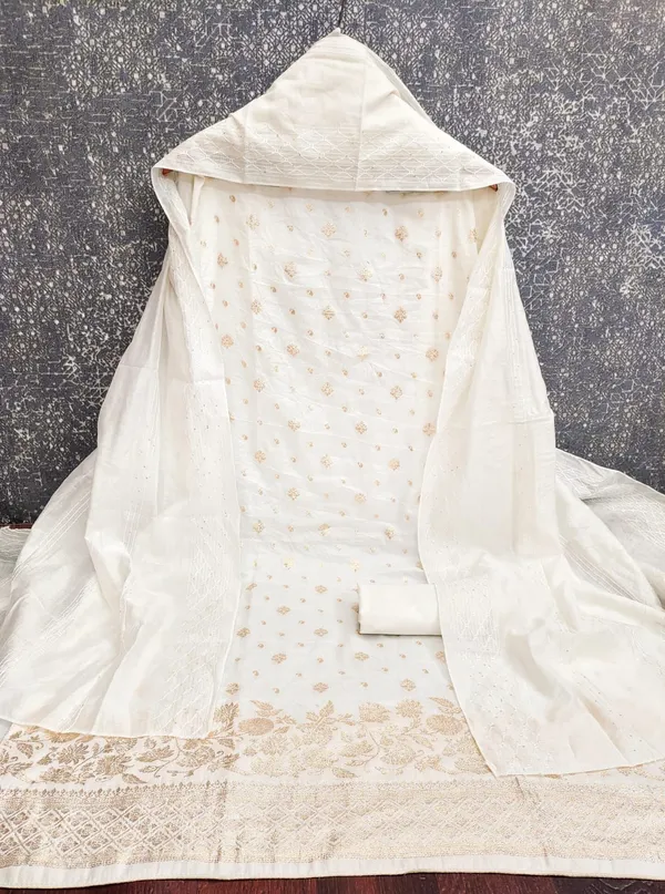 Silk_Ethnic_Polka_Print_White_Unstitched_Suit_Material