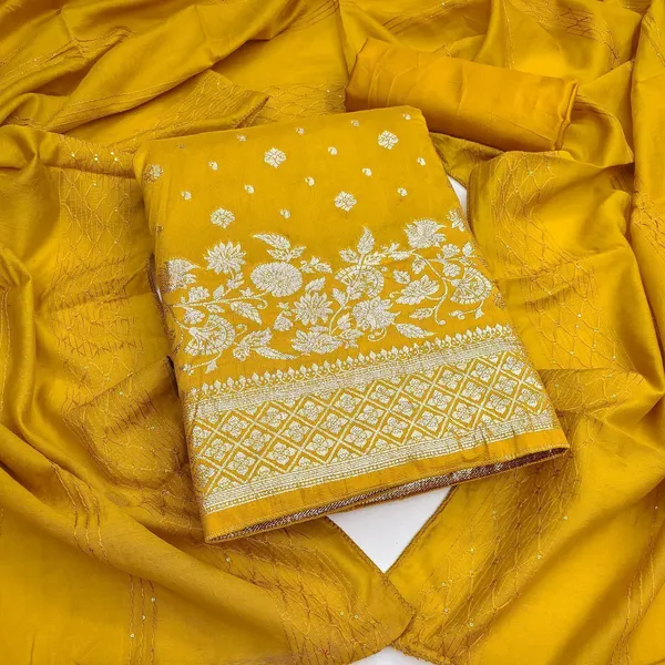 Yellow_Silk_Butti_Woven_Unstitched_Suit_Material_For_Women