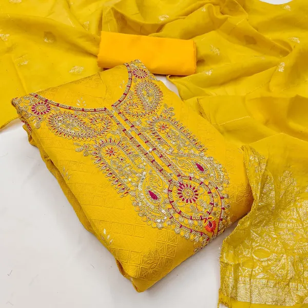 Yellow_Cotton_Blend_Solid_Unstitched_Suit_Material_For_Women
