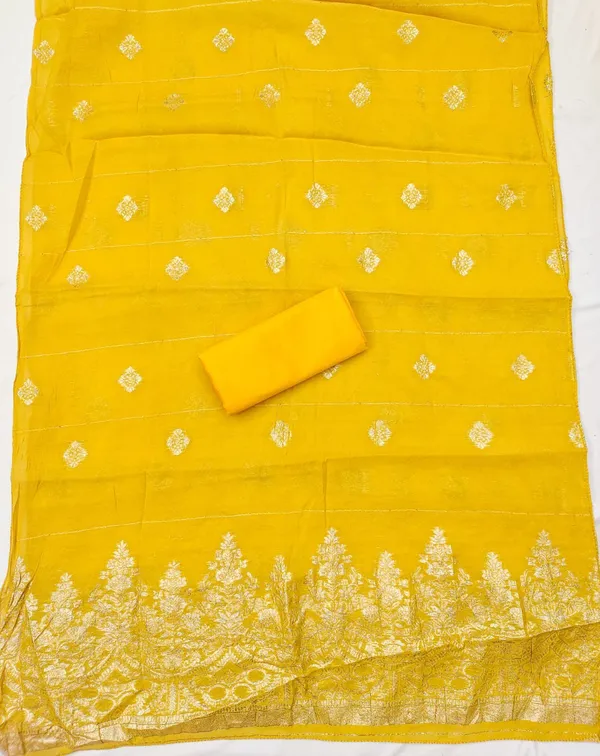 Yellow_Cotton_Blend_Solid_Unstitched_Suit_Material_For_Women