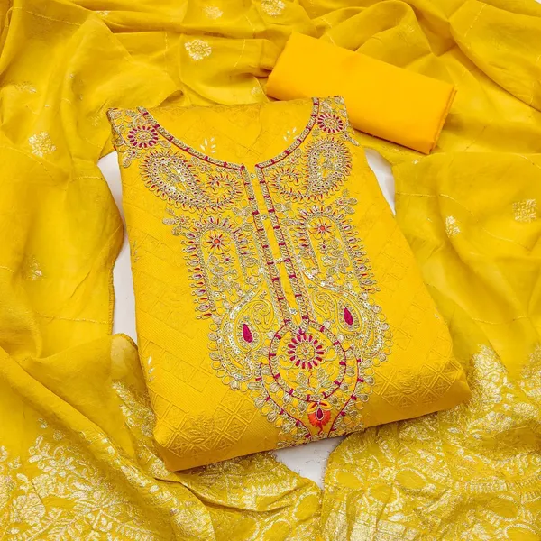 Yellow_Cotton_Blend_Solid_Unstitched_Suit_Material_For_Women