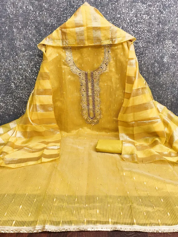 Yellow_Cotton_Blend_Solid_Unstitched_Suit_Material_For_Women