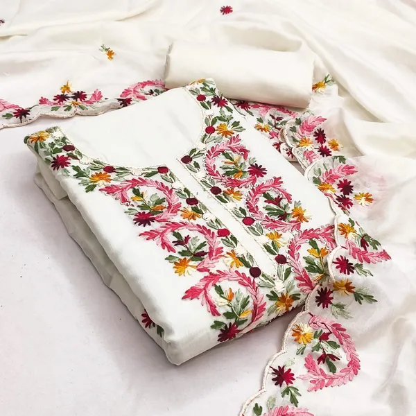 White_Chanderi_Printed_Unstitched_Suit_Material_For_Women