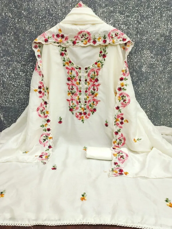 White_Chanderi_Printed_Unstitched_Suit_Material_For_Women