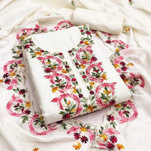 White_Chanderi_Printed_Unstitched_Suit_Material_For_Women