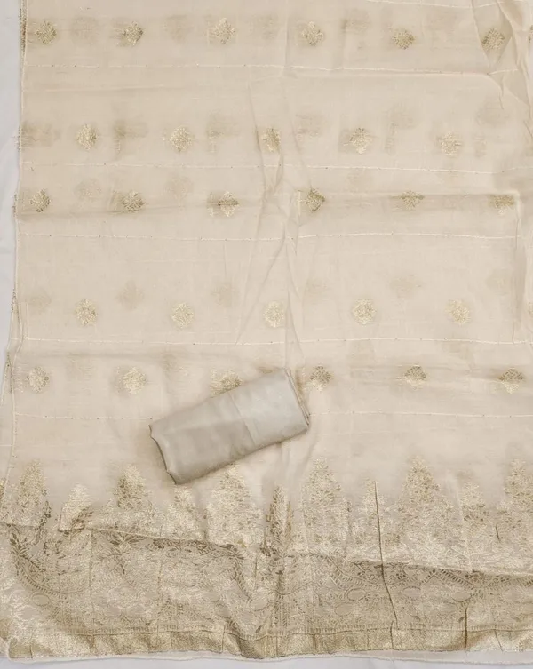 White_Pure_Silk_Embroidered_Unstitched_Kurta_And_Churidar_Material_For_Women