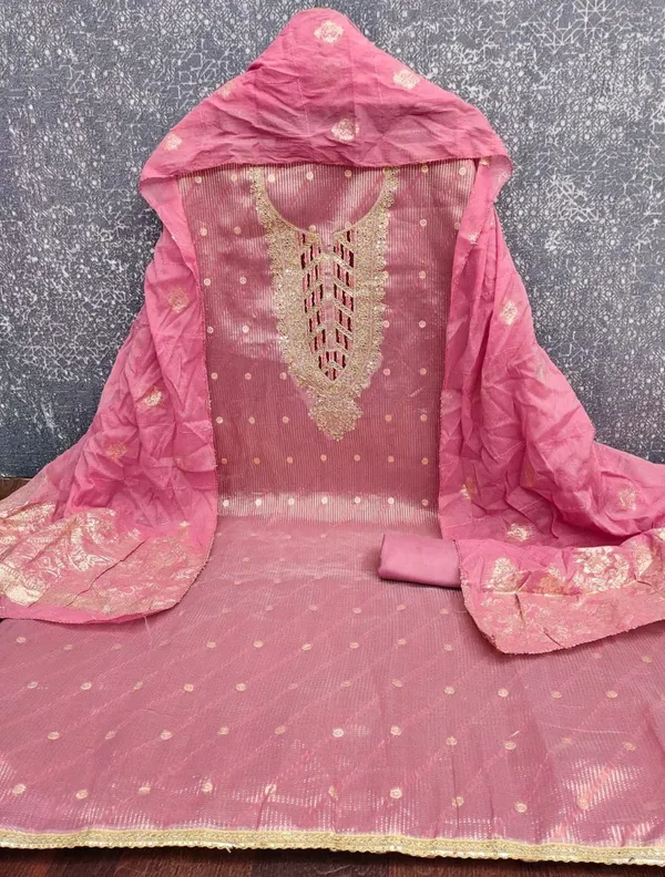 Pure_Silk_Festive_Printed_Pink_Kurta_And_Churidar_Material