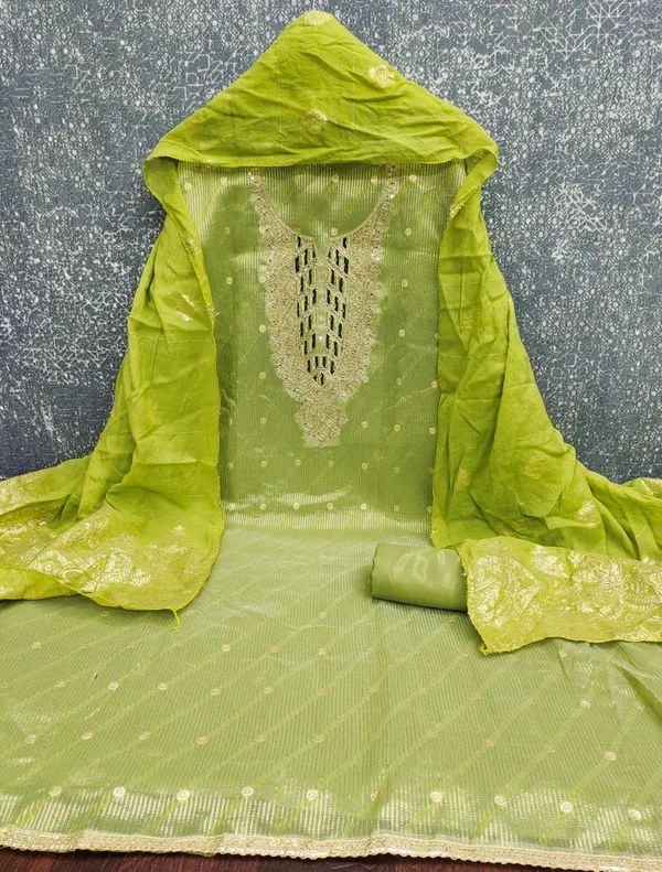 Pure_Silk_Festive_Solid_Green_Kurta_And_Churidar_Material