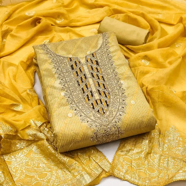 Yellow_Pure_Silk_Ombre_Unstitched_Kurta_And_Churidar_Material_For_Women