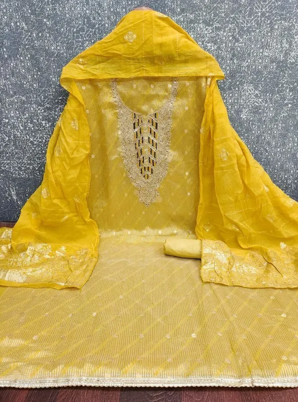 Yellow_Pure_Silk_Ombre_Unstitched_Kurta_And_Churidar_Material_For_Women