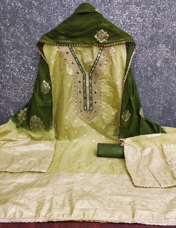 Green_Pure_Silk_Solid_Unstitched_Kurta_And_Churidar_Material_For_Women