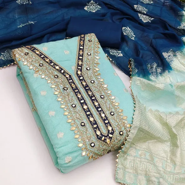 Blue_Pure_Silk_Ombre_Unstitched_Kurta_And_Churidar_Material_For_Women