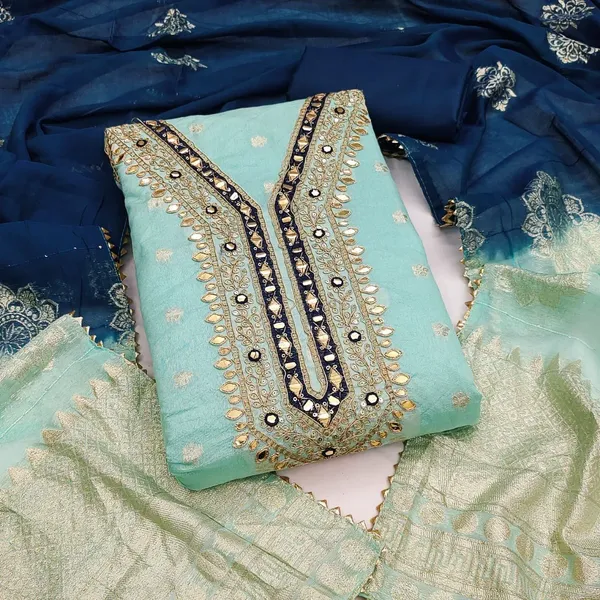 Blue_Pure_Silk_Ombre_Unstitched_Kurta_And_Churidar_Material_For_Women