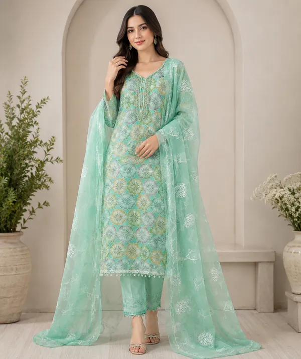 Blue_Cotton_Blend_Printed_Unstitched_Suit_Material_For_Women