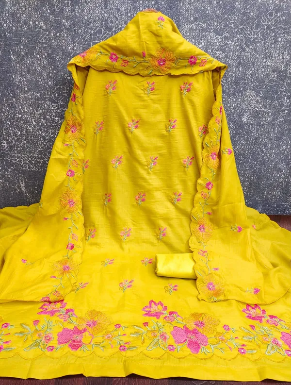 Yellow_Silk_Floral_Embroidered_Unstitched_Suit_Material_For_Women
