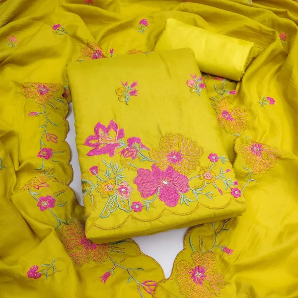 Yellow_Silk_Floral_Embroidered_Unstitched_Suit_Material_For_Women
