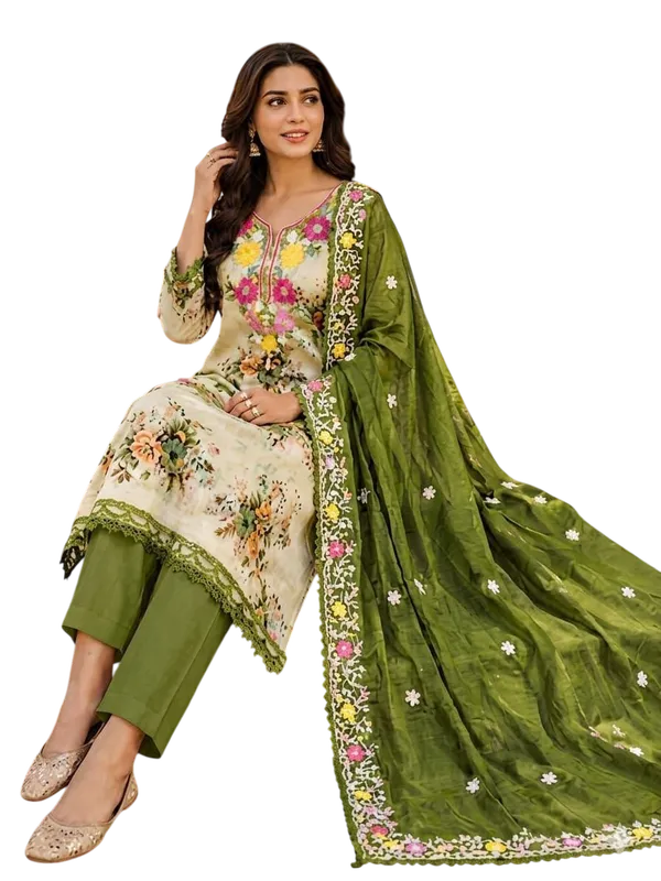 Green_Silk_Floral_Embroidered_Unstitched_Suit_Material_For_Women