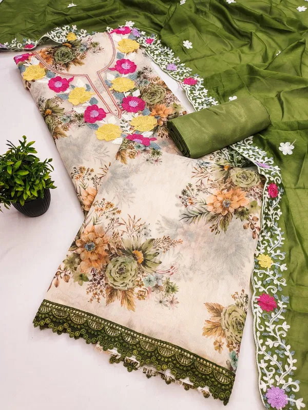 Green_Silk_Floral_Embroidered_Unstitched_Suit_Material_For_Women