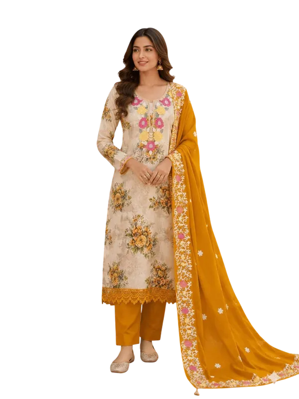 Yellow_Silk_Floral_Embroidered_Unstitched_Suit_Material_For_Women