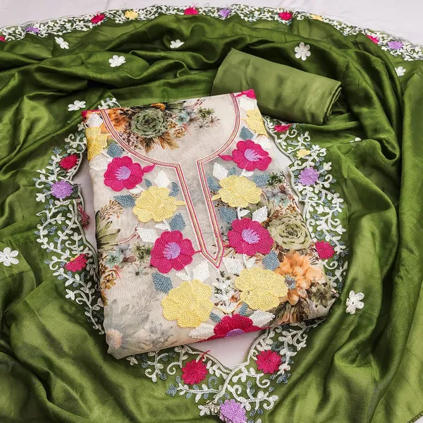Green_Silk_Floral_Embroidered_Unstitched_Suit_Material_For_Women