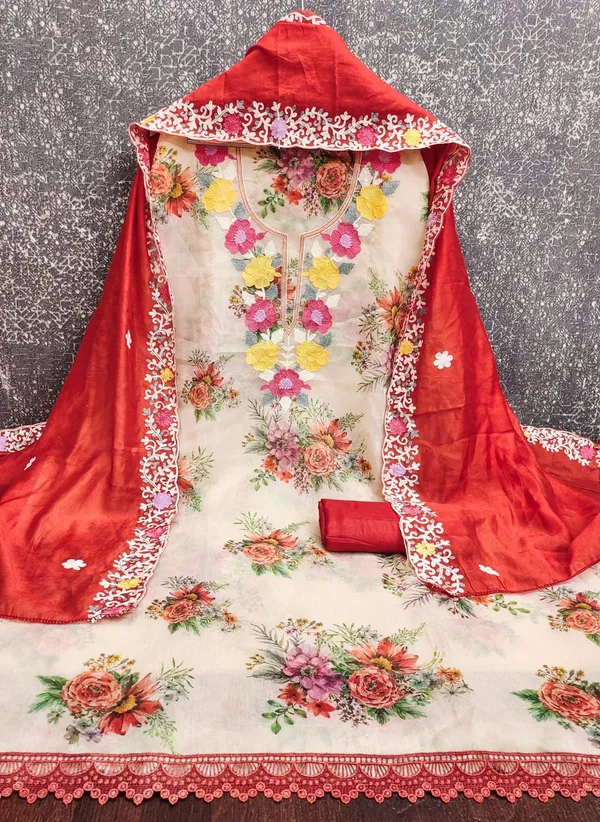 Red_Silk_Floral_Embroidered_Unstitched_Suit_Material_For_Women