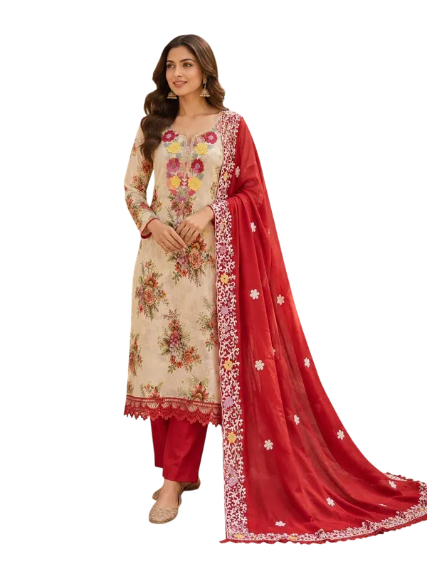 Red_Silk_Floral_Embroidered_Unstitched_Suit_Material_For_Women