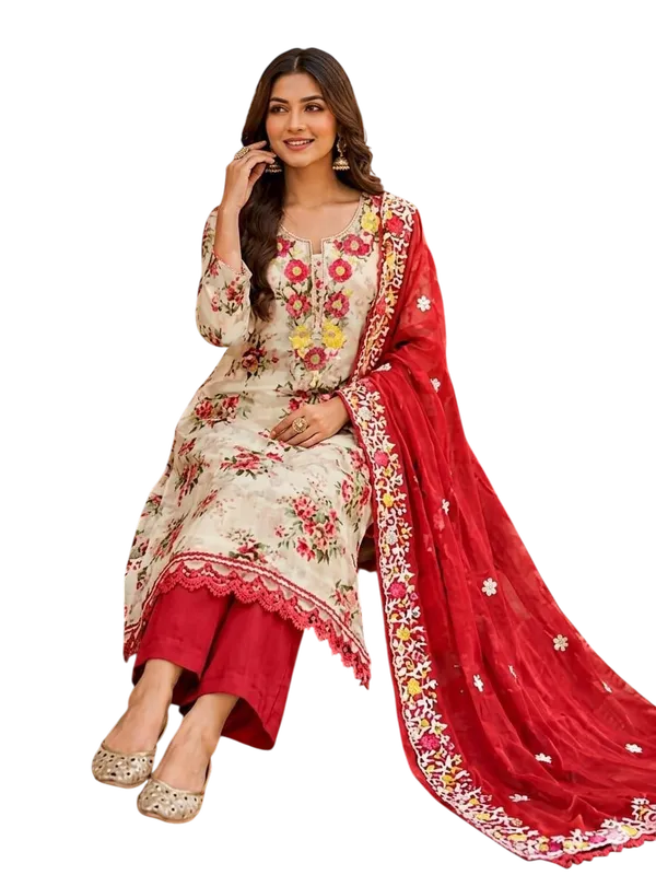 Red_Silk_Floral_Embroidered_Unstitched_Suit_Material_For_Women
