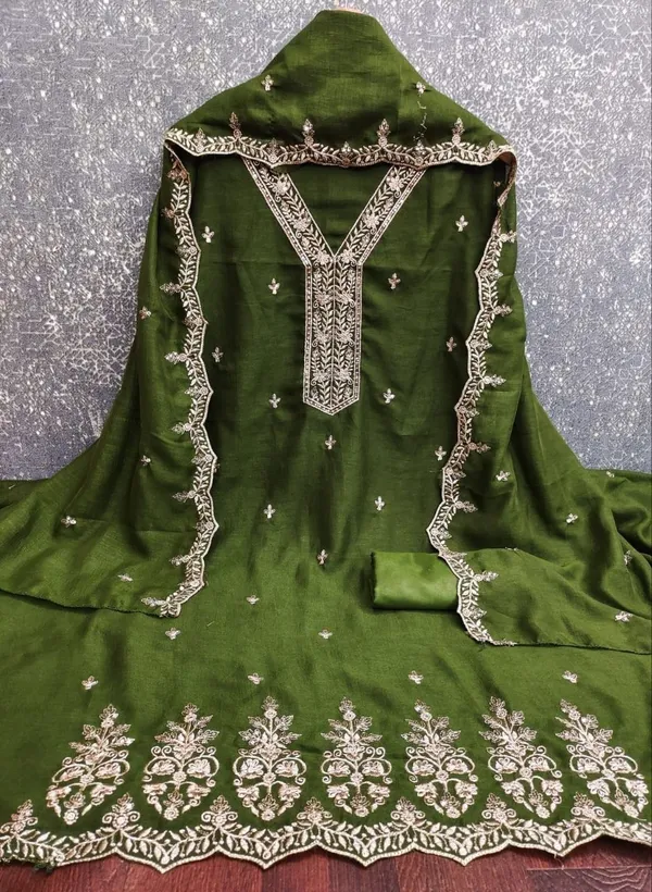 Green_Silk_Embroidered_Unstitched_Suit_Material_For_Women