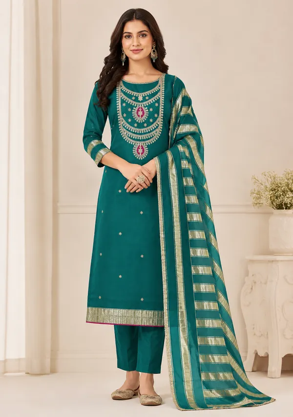 Silk_Festive_Embroidered_Green_Suit_Material