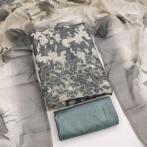 Silk_Ethnic_Floral_Print_Grey_Unstitched_Suit_Material