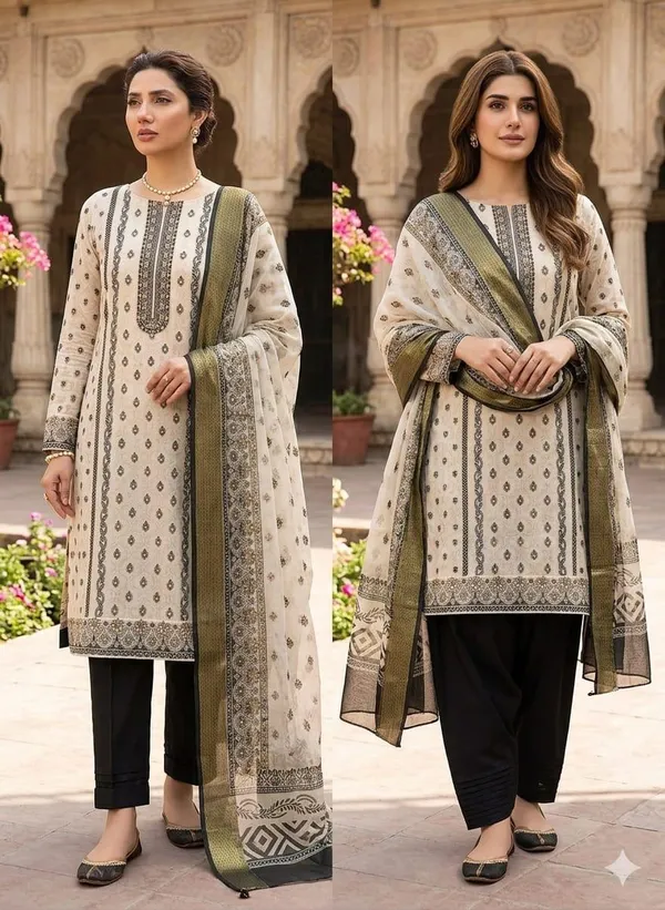 Black_White_Cotton_Blend_Printed_Salwar_Suit_Material_For_Women