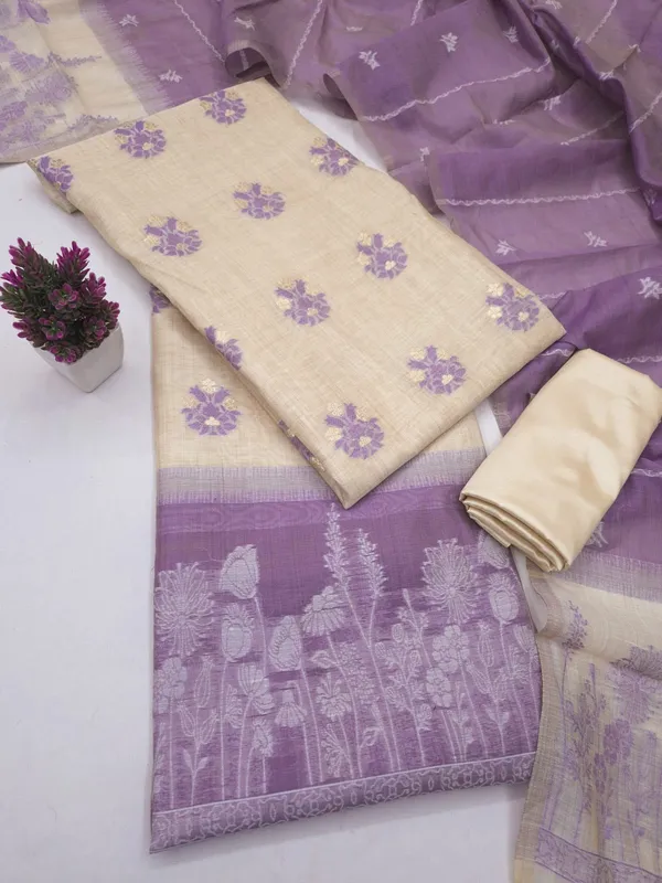 Purple_Linen_Floral_Woven_Unstitched_Suit_Material_For_Women