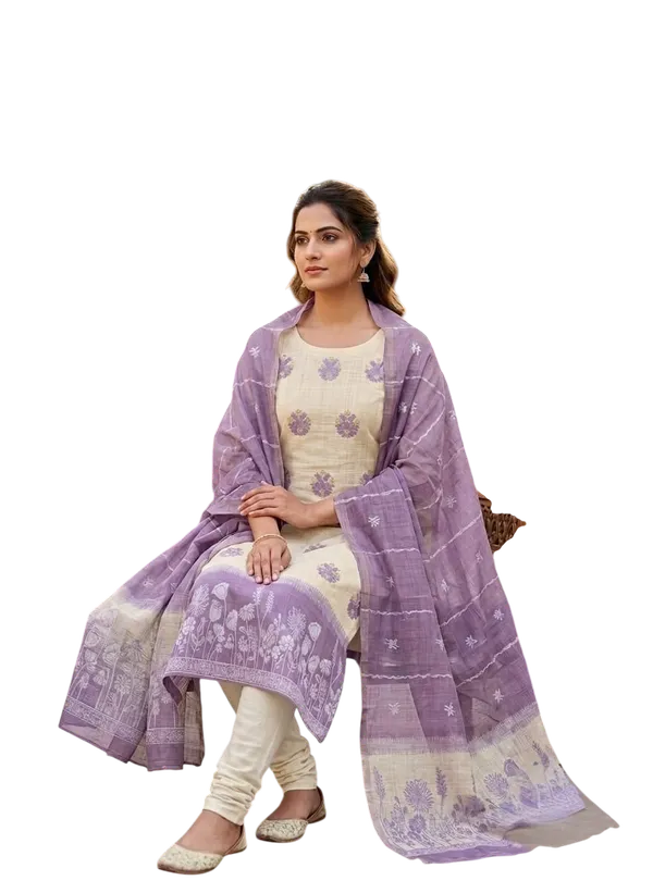 Purple_Linen_Floral_Woven_Unstitched_Suit_Material_For_Women