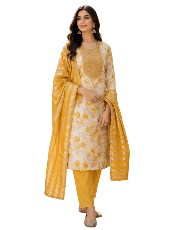 Yellow_Silk_Floral_Embroidered_Unstitched_Suit_Material_For_Women