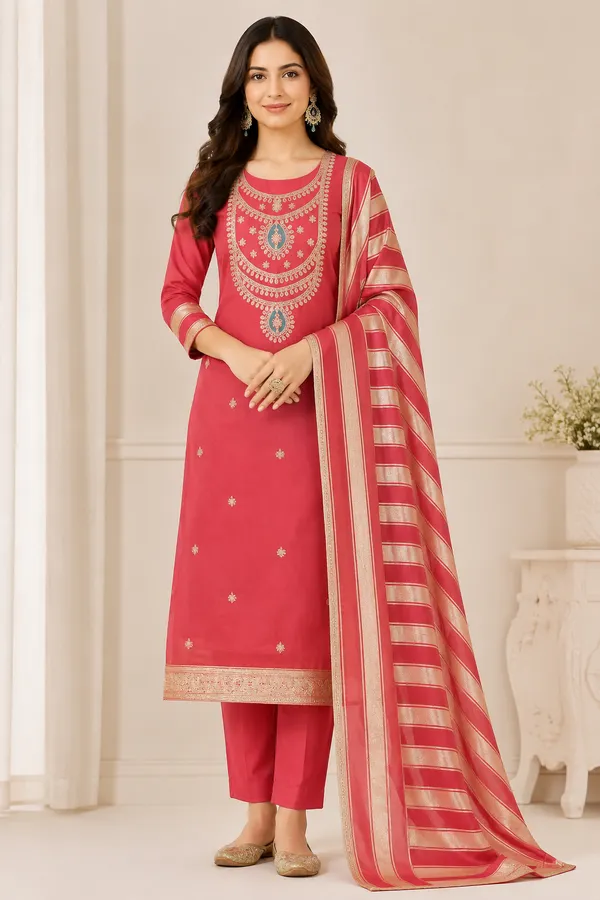Silk_Festive_Embroidered_Orange_Suit_Material