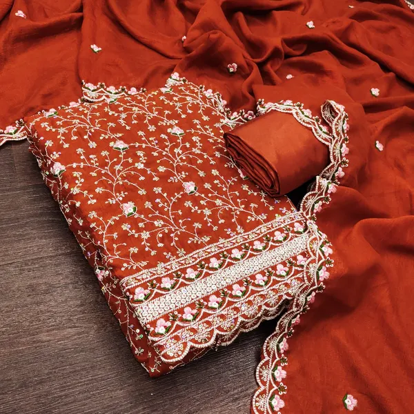 Silk_Festive_Floral_Embroidered_Orange_Suit_Material